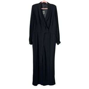 White House Black Market Jumpsuit Womens Size 16‎ Black Blazer Formal Preppy NEW